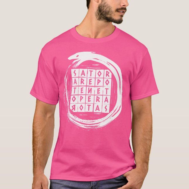 Sator - Arepo - Tenet - Opera - Rotas Square Ourob T Shirt (Framsida)