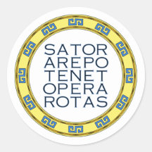 SATOR Square Helig Palindrome Emblem Classic Roun