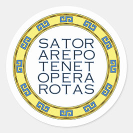 SATOR Square Helig Palindrome Emblem Classic Roun Runt Klistermärke