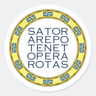 SATOR Square Helig Palindrome Emblem Classic Roun Runt Klistermärke