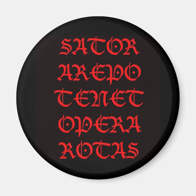 Sator Square (Lucida blackletter) Magnet (Framsidan)