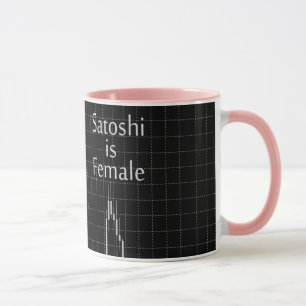 Satoshi är Female vita svarta Lagrar-diagram Mugg