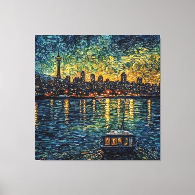 Sätplats Nål i van Gogh stil Canvastryck (Framsida)