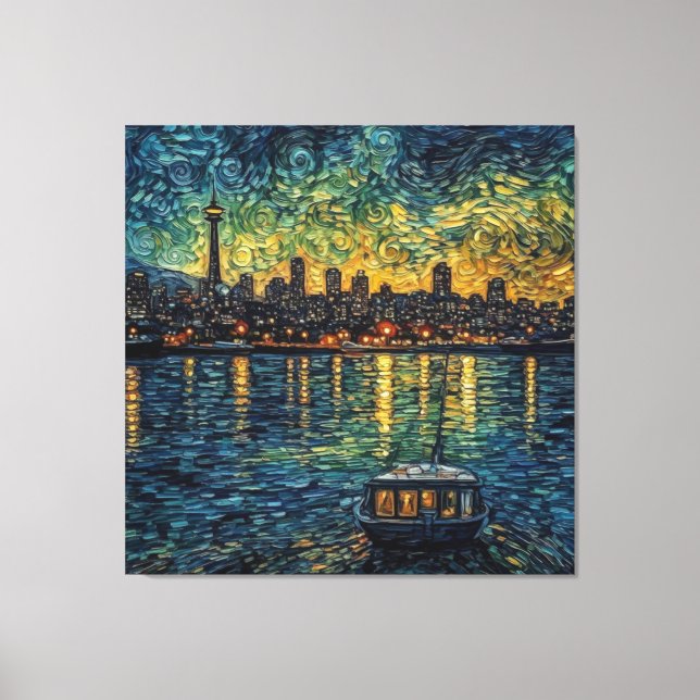 Sätplats Nål i van Gogh stil Canvastryck (Framsida)