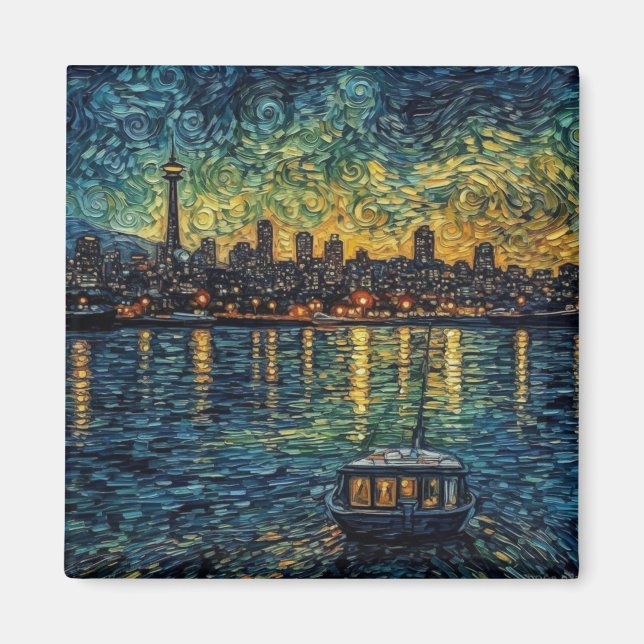 Sätplats Nål i van Gogh stil Magnet (Framsidan)