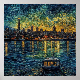 Sätplats Nål i van Gogh stil Poster