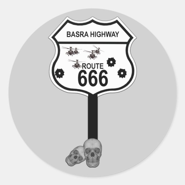 Sats 666 runt klistermärke (Framsida)