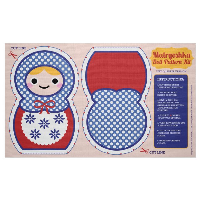 Sats för Matryoshka dockamönster Tyg (Fat Quarter)