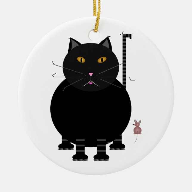 Sats Kat och mus Julgransprydnad Keramik (Framsidan)