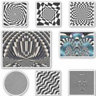 Sats med optiska illusion-klistermärken klistermärken
