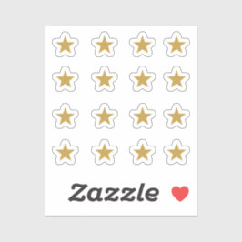 Sats om 16 gyllengula stjärnor klistermärken