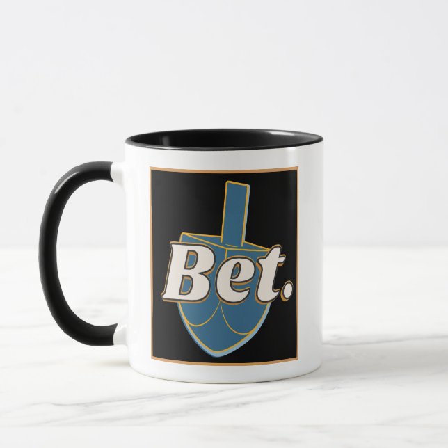 Satsa. Hanukkah Snurrande Topp Gimel Skämt Present Mugg (Vänster)