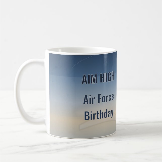Satsa Högt Air Force Födelsedagsmugg Kaffemugg (Vänster)