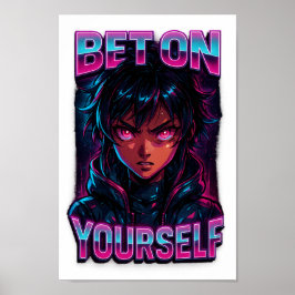 Satsa på din egen cyberpunk Anime PNG - Genomskinl Poster