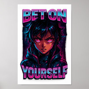 Satsa på din egen cyberpunk Anime PNG - Genomskinl Poster