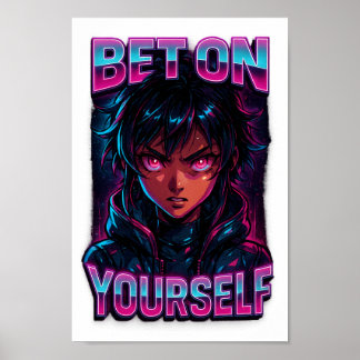Satsa på din egen cyberpunk Anime PNG - Genomskinl Poster