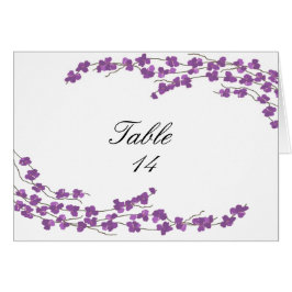 Sätskort för blommar Bord - Lila Blommar OBS Kort