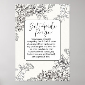 Sätt åt sidan Bön, Kristet blommigt väggkonsttryck Poster
