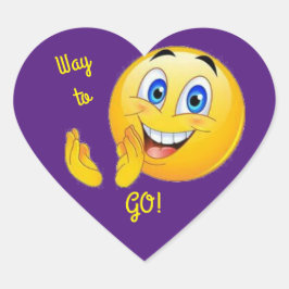 Sätt att gå till facket hjärtformat klistermärke