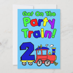 Sätt dig på 2 år gamla Party Tåg Inbjudningar