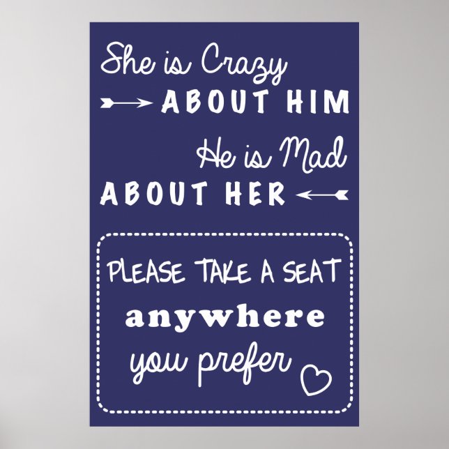 Sätt dig på bröllop-skylten poster (Framsidan)