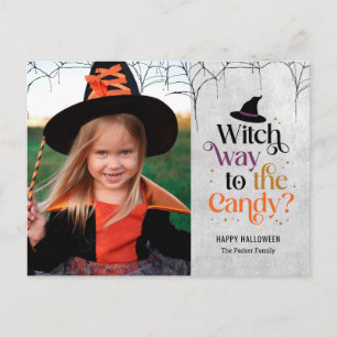 Sätt dig på vykortet för godis Halloween Helg Vykort