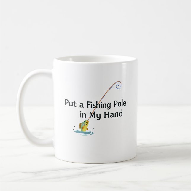 Sätt en fiskespö i min hand kaffemugg (Vänster)