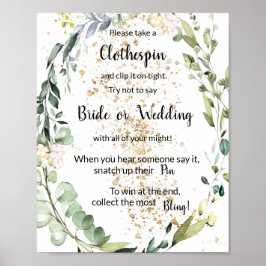 Sätt en klädnypa Örtbad Spel Skylt