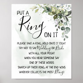 Sätt en ring på det eucalyptus grönska spelskylt poster