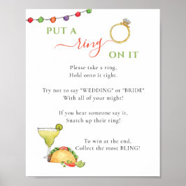 Sätt en ring på det Taco tema Bröllopsfest spel Poster