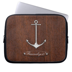 Sätt er egen särprägel på den! Blöt Nautical Mahog Laptop Fodral