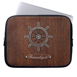 Sätt er egen särprägel på den! Blöt Nautical Mahog Laptop Fodral