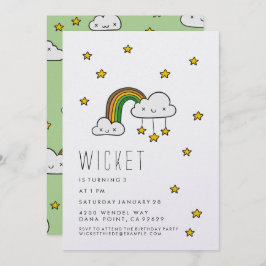 Sätt er egen särprägel på den! Lycklig Grönt regnb Inbjudningar