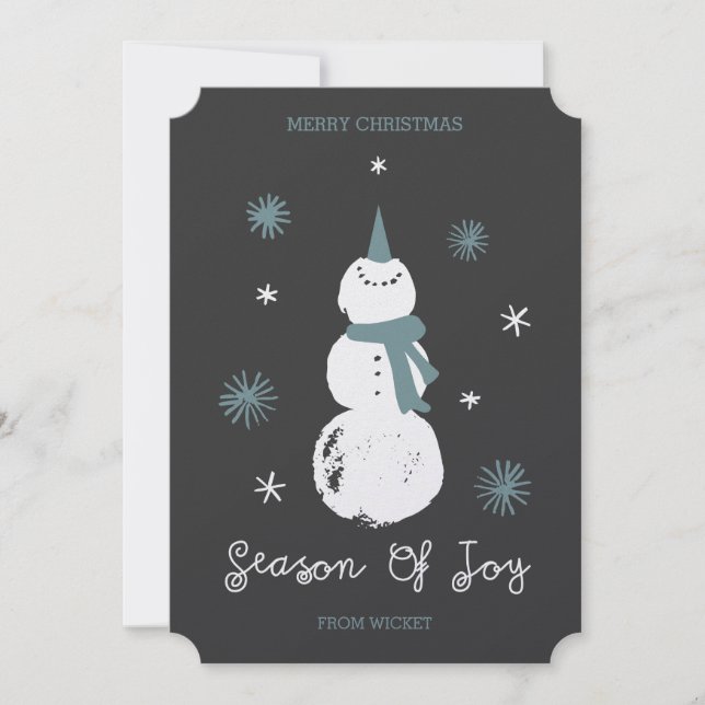 Sätt er egen särprägel på den! Snögubbe-säsong för Julkort (Framsida)