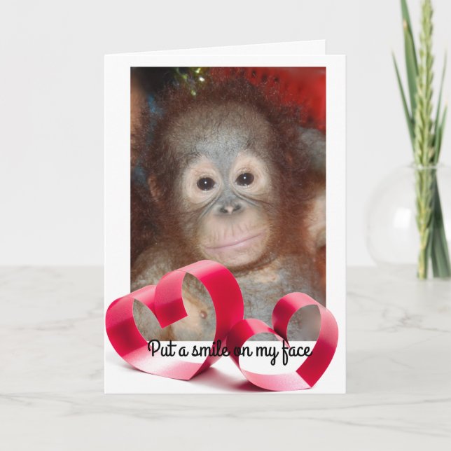 Sätt ett lejon på mitt Ansiktena Valentine Card Helgkort (Framsida)