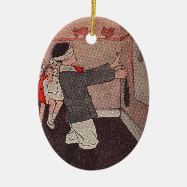 Sätt fast svansen på åsnan julgransprydnad keramik (Framsidan)