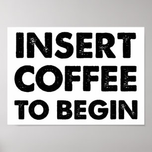 Sätt i Kaffet Rolig Affisch