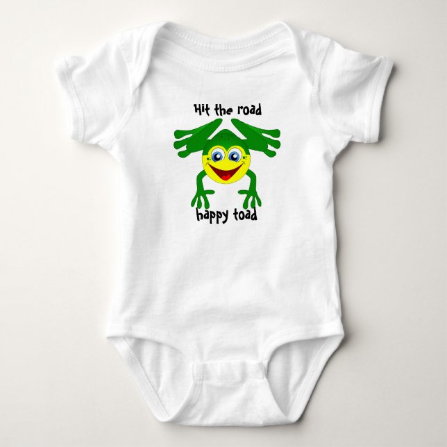 "Sätt i väg, glad padda" Barn T Shirt (Framsida)