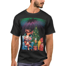 Sätt igång med magi! Söt häst Nyår 2026 T-Shirt