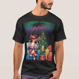 Sätt igång med magi! Söt häst Nyår 2026 T-Shirt