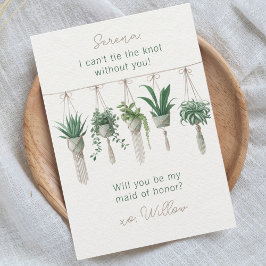 Sätt ihop Knot Boho Chic Maid of honor Frieri Card Inbjudningar