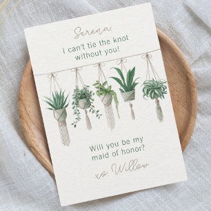 Sätt ihop Knot Boho Chic Maid of honor Frieri Card Inbjudningar