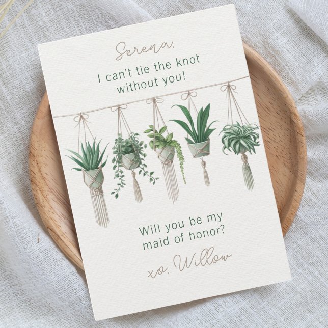 Sätt ihop Knot Boho Chic Maid of honor Frieri Card Inbjudningar (Skapare uppladdad)