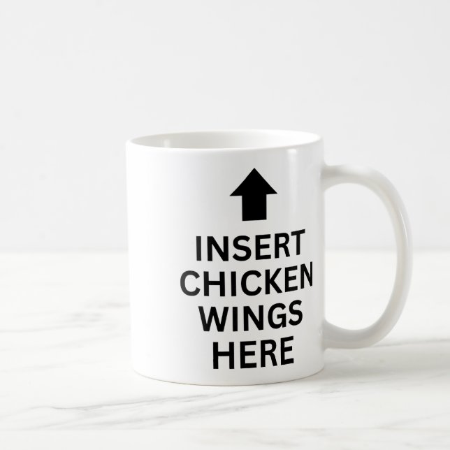 Sätt in kycklingvingar här rolig mat kycklingvinga kaffemugg (Höger)