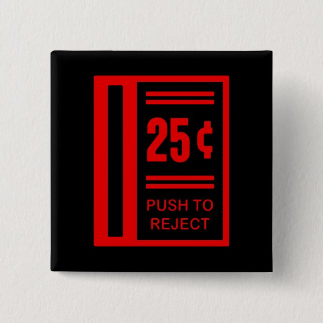 Sätt in myntar för att leka gallerivideospelet knapp (Framsida)