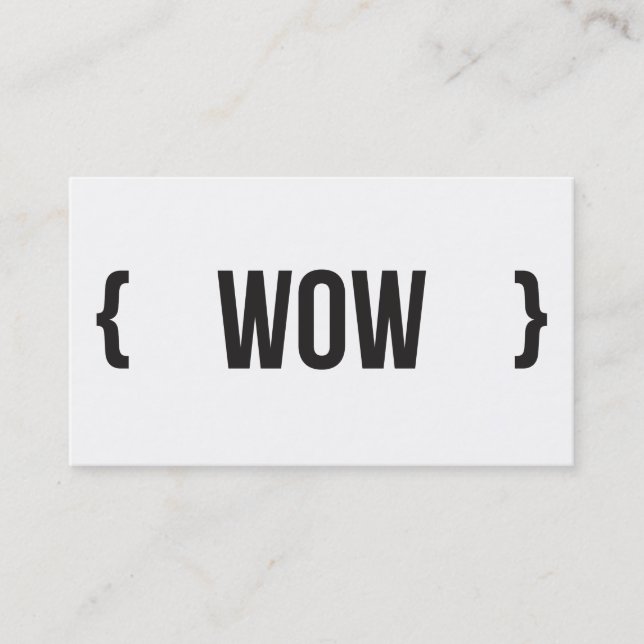 Satt inom parantes wow - - som är svartvit visitkort (Framsida)