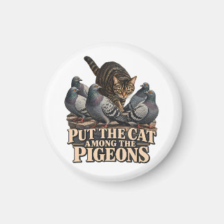 Sätt katten bland duvorna Vintage Tabby Katt Pr Magnet