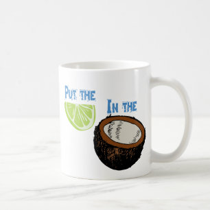 Sätt limefrukten i kokosnöten! kaffemugg