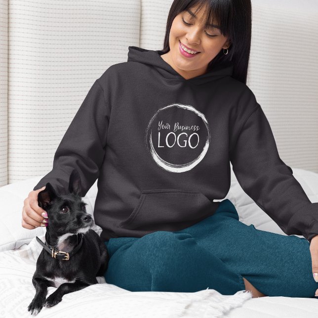 Sätt min Logotyp på en T Shirt (Black Hoodie with Business Logo)