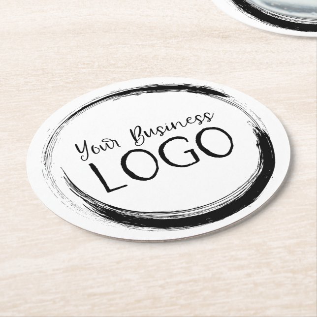 Sätt min Logotyp på en Underlägg Papper Rund (Vinklad)